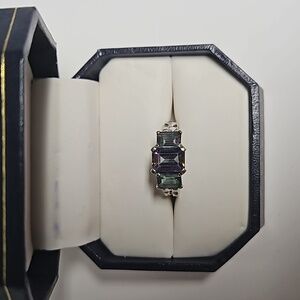 10k White Gold and Mystic Topaz, Ring, Necklace, and Earrings Set